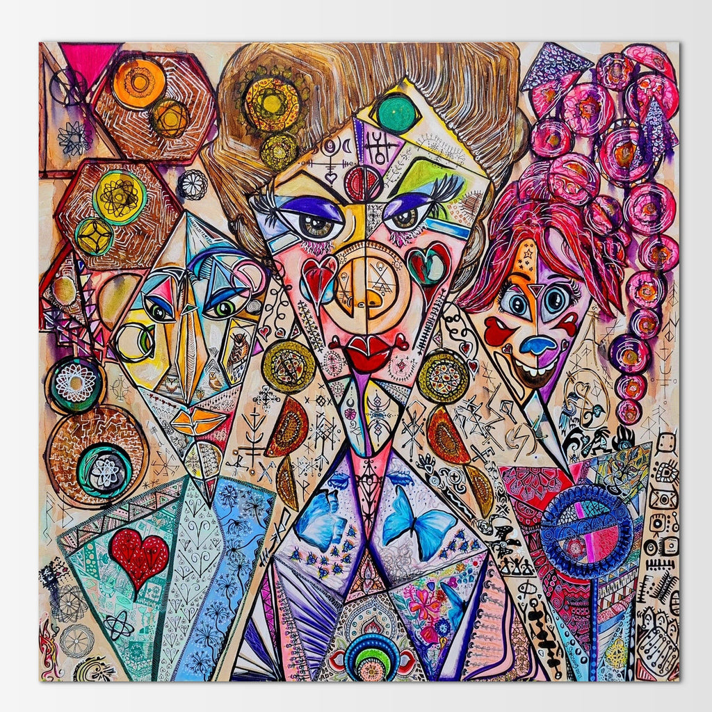Trinity: limited edition print of three sorceresses standing tall and united, bending reality together