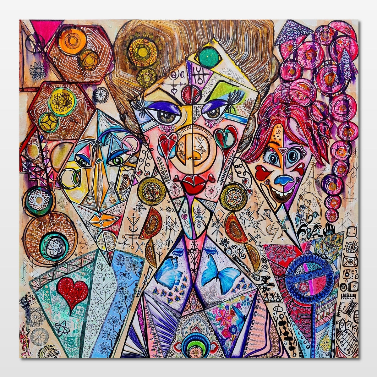 Trinity: fine art print of three sorceresses standing tall and united, bending reality together