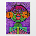 Number Wizard: abstract figurative painting of a mathematician-magician conjuring patterns and equations