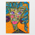 Dr Jane: abstract figurative painting of an archaeologist unearthing the secrets of ancient civilisations