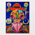 Don Mafioso: abstract figurative painting of a commanding mafia head whose eyes speak volumes unsaid