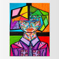 Ada: abstract figurative painting of an enigmatic artificial intelligence and master programmer at work