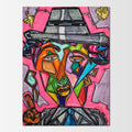 Detective Noir: abstract figurative painting of a jaded, world-weary private investigator on the case